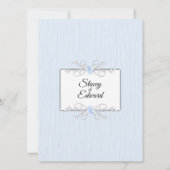 Blauwe eenvoud Traditionele huwelijksuitnodiging Kaart (Achterkant)