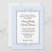 Blauwe eenvoud Traditionele huwelijksuitnodiging Kaart (Voorkant)