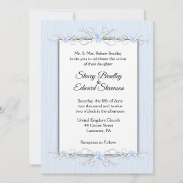 Blauwe eenvoud Traditionele huwelijksuitnodiging Kaart