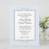 Blauwe eenvoud Traditionele huwelijksuitnodiging Kaart (Staand voorkant)