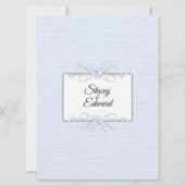 Blauwe eenvoud Traditionele huwelijksuitnodiging Kaart (Achterkant)