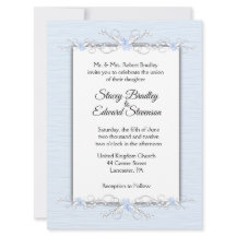 Blauwe eenvoud Traditionele huwelijksuitnodiging