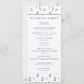 Blauwe eenvoudige bloemenelegante trouwprogrammaka (Achterkant)