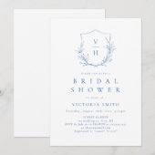 Blauwe, eenvoudige botanische vrijgezellenfeest kaart (Voorkant / Achterkant)