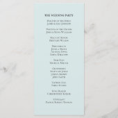 Blauwe eenvoudige bruiloft. Elegant klassiek typog Programmakaart (Achterkant)