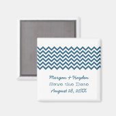 Blauwe Eenvoudige Chevron sparen de Magnet van de  (Voorkant / Achterkant)