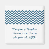 Blauwe Eenvoudige Chevron sparen de Magnet van de  (Voorkant)
