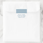 Blauwe Eenvoudige Chevron Sparen de Stickers van d (Tas)