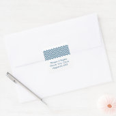 Blauwe Eenvoudige Chevron Sparen de Stickers van d (Envelop)