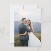 Blauwe eenvoudige elegantie botanische QR code bru RSVP Kaartje (Achterkant)