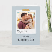 Blauwe, eenvoudige en moderne Vaderdag-foto Feestdagen Kaart (Voorkant)