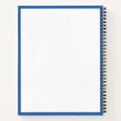 Blauwe, eenvoudige minieme monogram notitieboek (Achterkant)