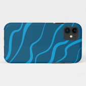 Blauwe, eenvoudige, moderne, koele golfabstractie Case-Mate iPhone case (Achterkant (horizontaal))