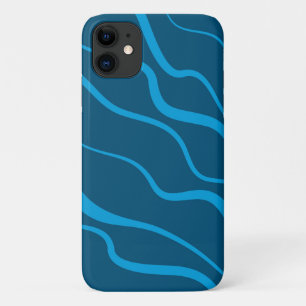 Blauwe, eenvoudige, moderne, koele golfabstractie Case-Mate iPhone case