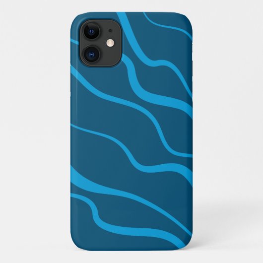 Blauwe, eenvoudige, moderne, koele golfabstractie Case-Mate iPhone case (Achterkant)
