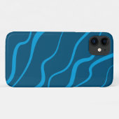 Blauwe, eenvoudige, moderne, koele golfabstractie Case-Mate iPhone case (Achterkant (horizontaal))