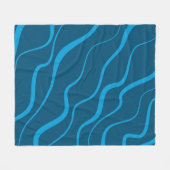 Blauwe, eenvoudige, moderne, koele golfabstractie fleece deken (Voorkant (Horizontaal))