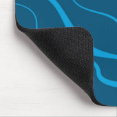 Blauwe, eenvoudige, moderne, koele golfabstractie muismat (Hoek)
