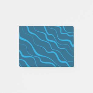 Blauwe, eenvoudige, moderne, koele golfabstractie post-it® notes