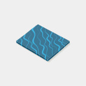 Blauwe, eenvoudige, moderne, koele golfabstractie post-it® notes (Schuin)