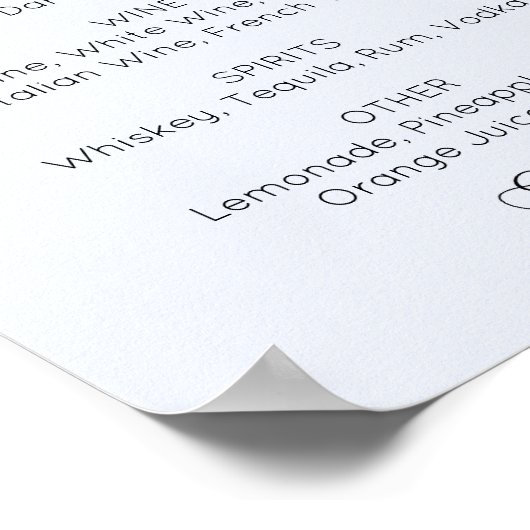 Blauwe eenvoudige scripttrouwbalk. Alcoholdrinken Poster (Hoek)