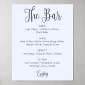 Blauwe eenvoudige scripttrouwbalk. Alcoholdrinken Poster (Voorkant)