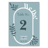 Blauwe Eenvoudige Trouwtafel Kaart (Achterkant)