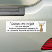 Blauwe eenzame vrouwen zijn engelen bumpersticker (Op auto)