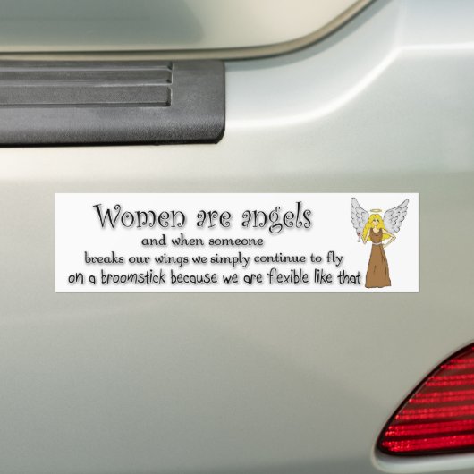 Blauwe eenzame vrouwen zijn engelen bumpersticker (Op auto)