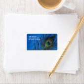 Blauwe eenzijdige peacock etiket (Insitu)