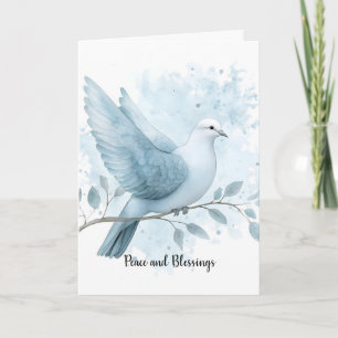 Blauwe Eerste Communie Felicitaties Wensen Duif Kaart