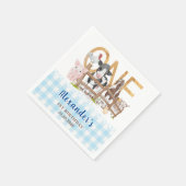 Blauwe eerste geboorte van boerderijdieren Kindere Servet (Hoek)