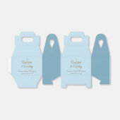 Blauwe eerste geboortecaptisme baby Favor Box Bedankdoosjes (Uitgevouwen)