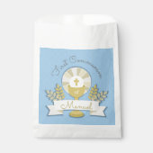 Blauwe eerste heilige communie bedankzakje (Voorkant)