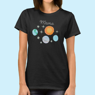 Blauwe eerste reis rond de zon Mama 1e verjaardag T-shirt