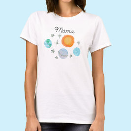 Blauwe eerste reis rond de zon Mama 1e verjaardag T-shirt