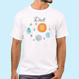Blauwe eerste reis rond de zon papa 1e verjaardag t-shirt