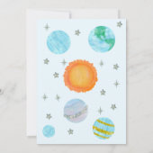 Blauwe eerste reis rond de zonnejongen 1e verjaard kaart (Achterkant)