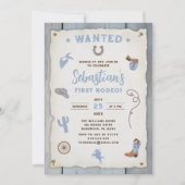 Blauwe eerste Rodeo Baby Boy 1e verjaardag Kaart (Voorkant)