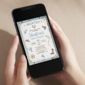 Blauwe eerste Rodeo Baby Boy 1e verjaardag Kaart