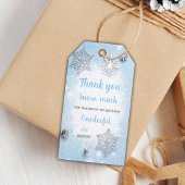 Blauwe eerste winterdag Labels Cadeaulabel