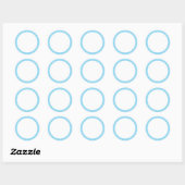 Blauwe effen kleur rand blanco ronde sticker (Vel)