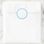 Blauwe effen kleur rand blanco ronde sticker (Tas)