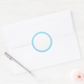 Blauwe effen kleur rand blanco ronde sticker (Envelop)