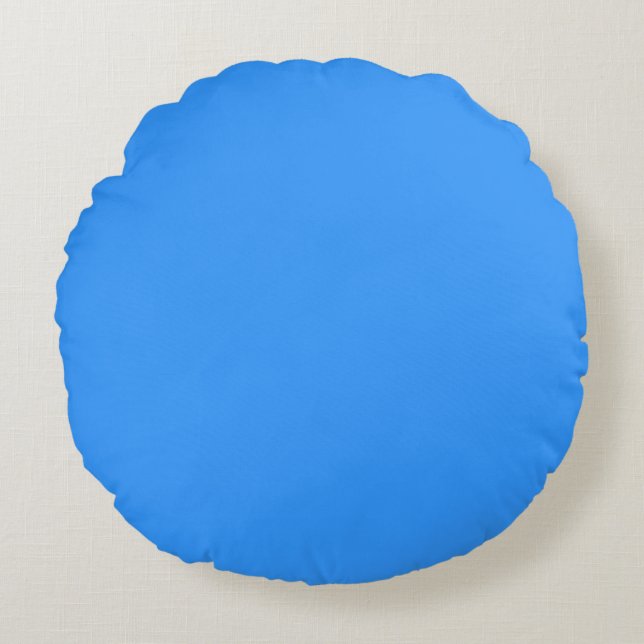 Blauwe effen kleur rond kussen (Voorkant)