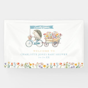 Blauwe Egel Baby Shower Welkom Banner