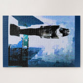 Blauwe Egyptische kunst schilderen Legpuzzel (Horizontaal)