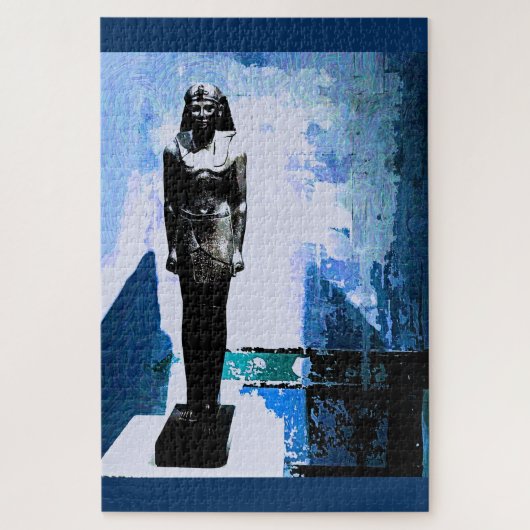Blauwe Egyptische kunst schilderen Legpuzzel (Verticaal)