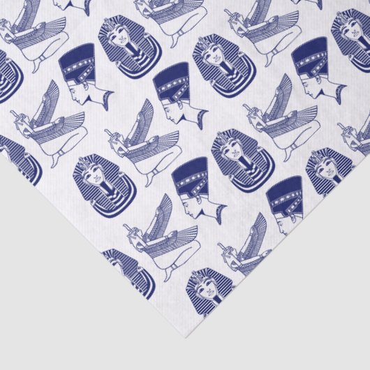 Blauwe Egyptologie Symbolen DIY Kleuren Tissuepapier (Detail)