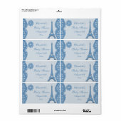 Blauwe Eiffeltoren flesetiketten Etiket (Full Sheet)